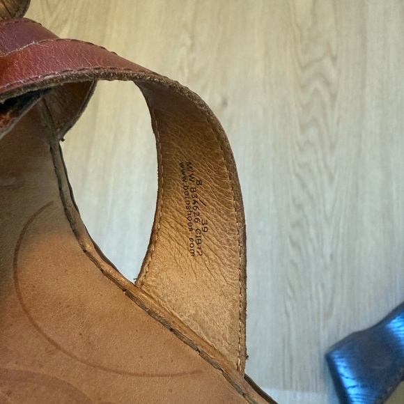 Born Brown Leather Wedge Sandals - Picture 3 of 4